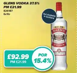 Bestway Glens vodka 37.5% offer