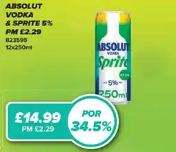 Bestway Absolut vodka & Sprite 5% offer