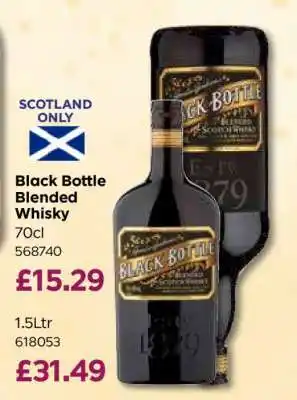 Bestway Black Bottle Blended Whisky 70cl offer