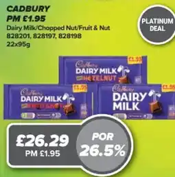 Bestway CADBURY Dairy Milk/Chopped Nut/Fruit & Nut offer