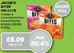 Bestway JACOB'S Bites Cheddar & Caramelised Onion/ Smoked Paprika offer