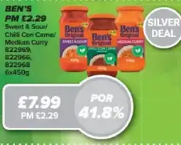 Bestway BEN'S Sweet & Sour/ Chilli Con Came/ Medium Curry offer