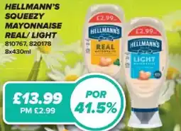 Bestway HELLMANN'S Squeezy mayonnaise real/light offer