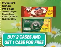 Bestway MCVITIE'S Cakes Jamaica Ginger/ Golden Syrup offer