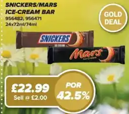 Bestway SNICKERS/MARS Ice-cream bar offer