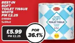 Bestway Best-in soft toilet tissue white offer