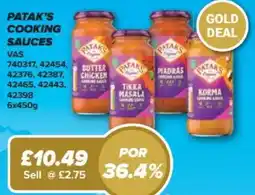 Bestway PATAK'S Cooking sauces offer