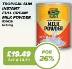 Bestway TROPICAL SUN Instant full cream milk powder offer