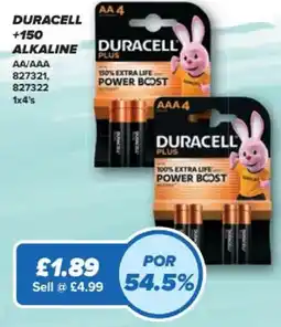 Bestway Duracell +150 alkaline AA/AAA offer