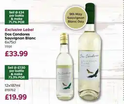 Bestway Dos Condores Sauvignon Blanc 6x75cl offer