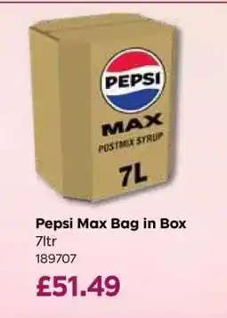 Bestway Pepsi Max Bag in Box offer