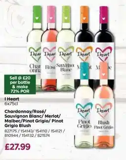 Bestway I Heart 6x75cl offer