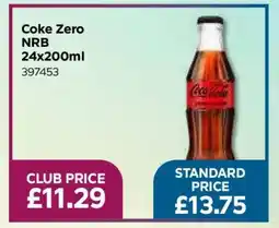 Bestway Coke Zero NRB 24x200ml offer