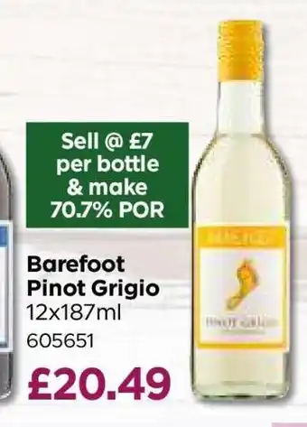 Bestway Barefoot Pinot Grigio offer