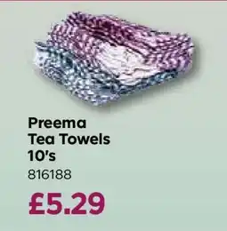 Bestway Preema Tea Towels 10's offer