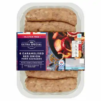 Asda ASDA Extra Special 6 Caramelised Red Onion Pork Sausages offer