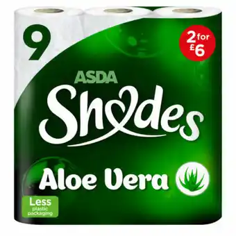 Asda ASDA Shades Aloe Vera Toilet Roll 9 Roll offer