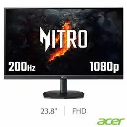 Costco Acer Nitro KG1, 23.8 Inch Full HD 200Hz IPS Gaming Monitor, UM.QX1EE.104 offer