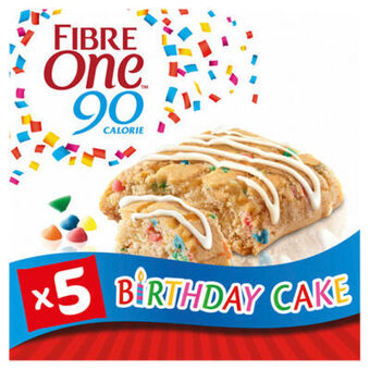 Asda Fibre One 90 Calorie Birthday Cake Squares 5 Pack offer