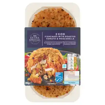 Asda ASDA Extra Special 2 Cod Fishcakes with Roasted Tomato & Mozzarella offer