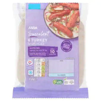 Asda ASDA Butcher's Selection 8 Classic Turkey Sausages offer
