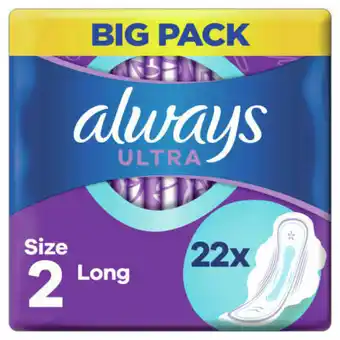 Asda Always Ultra Long (Size 2) Sanitary Towels Wings offer