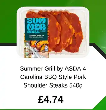 Summer Grill by ASDA 4 Carolina BBQ Style Pork Shoulder Steaks
