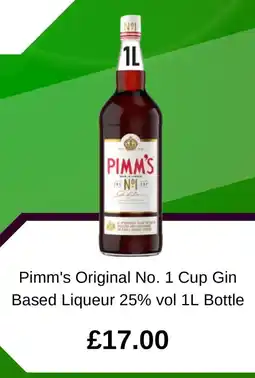 Asda Pimm's Original No. 1 Cup Gin Based Liqueur 25% vol Bottle offer