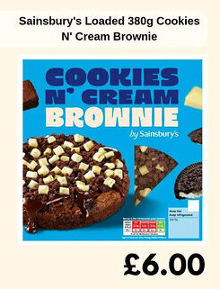Sainsbury's Sainsbury's Loaded Cookies N' Cream Brownie offer