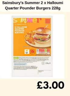 Sainsbury's Sainsbury's Summer 2 x Halloumi Quarter Pounder Burgers offer