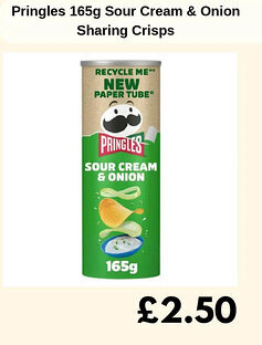 Sainsbury's Pringles Sour Cream & Onion Sharing Crisps offer