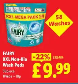 Lidl FAIRY XXL Non-Bio Wash Pods offer