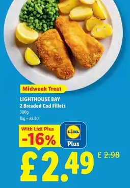 Lidl LIGHTHOUSE BAY 2 Breaded Cod Fillets offer