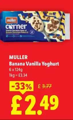 Lidl MULLER Banana Vanilla Yoghurt offer