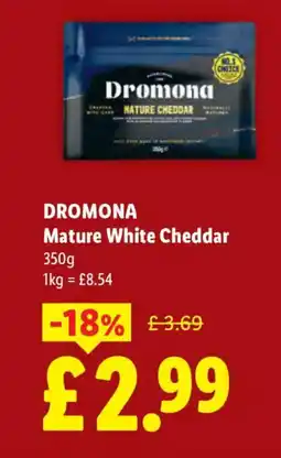 Lidl DROMONA Mature White Cheddar offer
