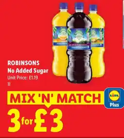 Lidl ROBINSONS No Added Sugar offer