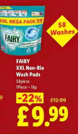 Lidl FAIRY XXL Non-Bio Wash Pods offer