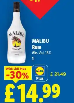 Lidl MALIBU Rum offer