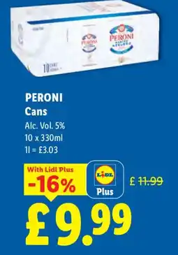 Lidl PERONI Cans offer