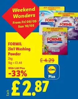 Lidl FORMIL 2in1 Washing Powder offer