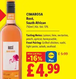 Lidl CIMAROSA Rosé, South African offer