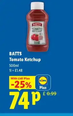 Lidl BATTS Tomato Ketchup offer