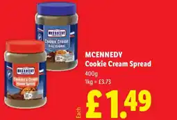 Lidl MCENNEDY Cookie Cream Spread offer