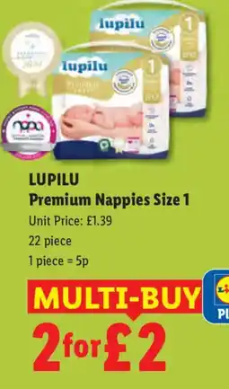 Lidl LUPILU Premium Nappies Size 1 offer