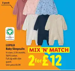 Lidl LUPILU Baby Sleepsuits offer