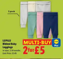 Lidl LUPILU Ribbed Baby Leggings offer