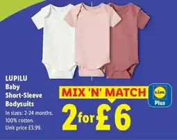 Lidl LUPILU Baby Short-Sleeve Bodysuits offer