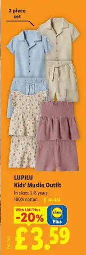 Lidl LUPILU Kids' Muslin Outfit offer