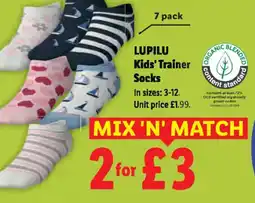Lidl LUPILU Kids' Trainer Socks offer