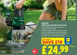 Lidl PARKSIDE 400W Submersible Dirty Water Pump offer